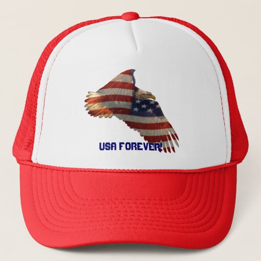 アメリカ合衆国バルドイーグル&米国国旗USA FOREVER Hat キャップ (正面)