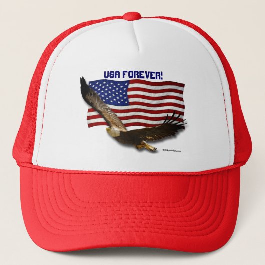 アメリカ合衆国バルドイーグル&米国国旗USA FOREVER Hat キャップ (正面)