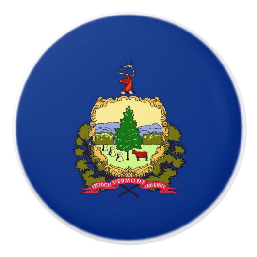 アメリカ合衆国バーモント州の旗とセラミックノブの引っ張り セラミックノブ (正面)
