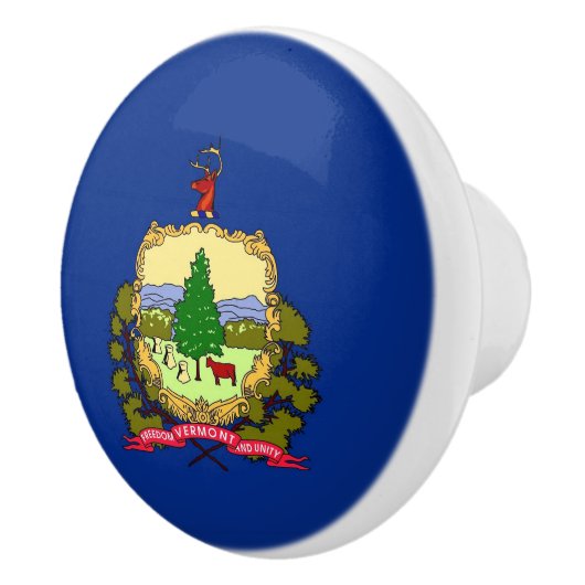 アメリカ合衆国バーモント州の旗とセラミックノブの引っ張り セラミックノブ (右)