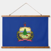 アメリカ合衆国バーモント州州旗と壁掛け 吊り下げ型タペストリー (正面)