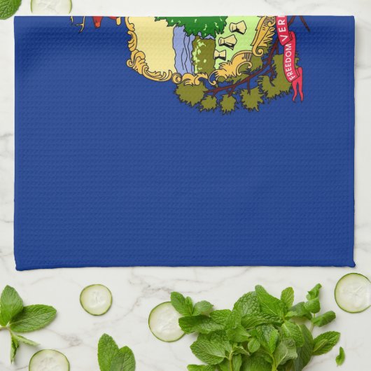 アメリカ合衆国バーモント州旗を持つキッチンタオル キッチンタオル (折り畳み)