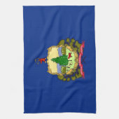 アメリカ合衆国バーモント州旗を持つキッチンタオル キッチンタオル (縦)