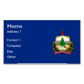 アメリカ合衆国バーモント州旗を持つ名刺マグネット マグネット名刺 (正面)