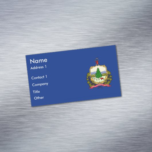 アメリカ合衆国バーモント州旗を持つ名刺マグネット マグネット名刺 (インサイチュ)