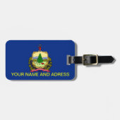 アメリカ合衆国バーモント州旗を持つ荷札 ラゲッジタグ (正面横)