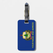 アメリカ合衆国バーモント州旗を持つ荷札 ラゲッジタグ (裏面縦)