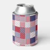 アメリカ合衆国パッチワーク赤白&青 缶クーラー (缶正面)