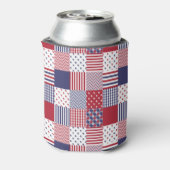 アメリカ合衆国パッチワーク赤白&青 缶クーラー (缶裏面)