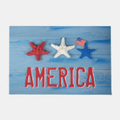 アメリカ合衆国ヒトデ国旗 ドアマット (正面)