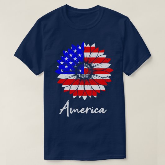 アメリカ合衆国ヒマワリギフト Tシャツ (デザイン正面)