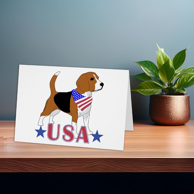 アメリカ合衆国ビーグルすべてのアメリカ犬の愛国的なノートカード (USA Beagle All American Dog Patriotic Note Card)