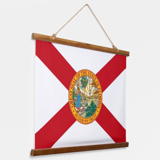 アメリカ合衆国フロリダ州旗と壁のタペストリー 吊り下げ型タペストリー (傾斜あり)