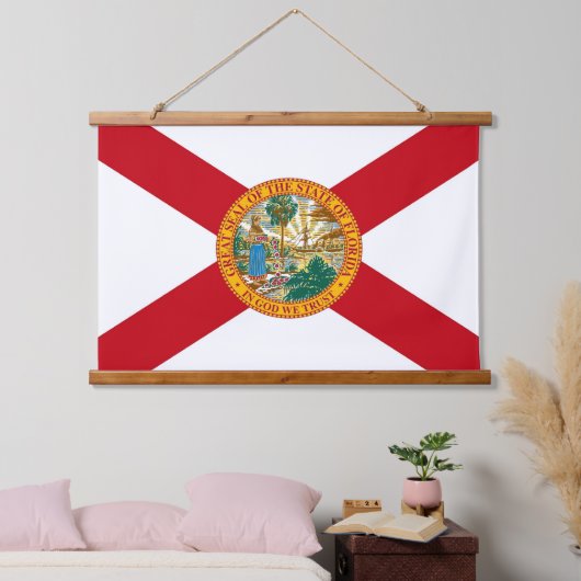 アメリカ合衆国フロリダ州旗と壁のタペストリー 吊り下げ型タペストリー (寝室)