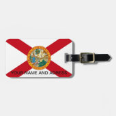 アメリカ合衆国フロリダ州旗と荷物タグ ラゲッジタグ (正面横)