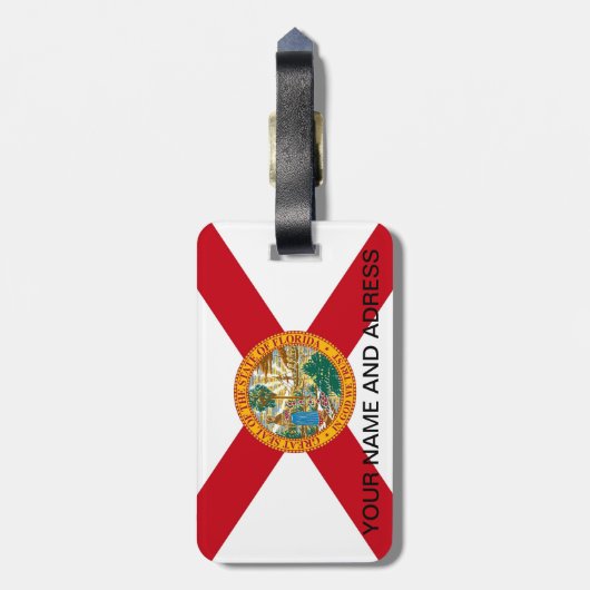 アメリカ合衆国フロリダ州旗と荷物タグ ラゲッジタグ (裏面縦)