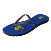 アメリカ合衆国ペンシルバニア州旗と大人のスリムストラップ ビーチサンダル (アングル)