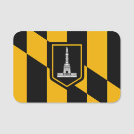 アメリカ合衆国ボルチモア州旗と愛国的な名前タグ 名札