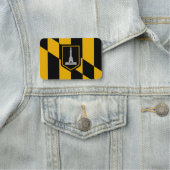 アメリカ合衆国ボルチモア州旗と愛国的な名前タグ 名札 (インサイチュ)