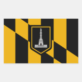 アメリカ合衆国ボルチモア州旗の付いた長方形シール 長方形シール (正面)