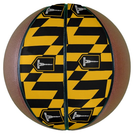 アメリカ合衆国ボルチモア州旗を持つフルサイズバスケットボール バスケットボール (縦)