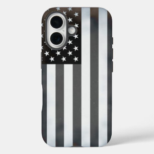 アメリカ合衆国ポップ・アートのの白黒国旗 iPhone 16ケース