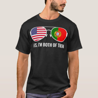 アメリカ合衆国ポルトガル国旗サングラスポルトガル人 Tシャツ