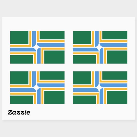 アメリカ合衆国ポートランド州旗の付いた長方形シール 長方形シール (シート)