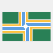 アメリカ合衆国ポートランド州旗の付いた長方形シール 長方形シール (正面)