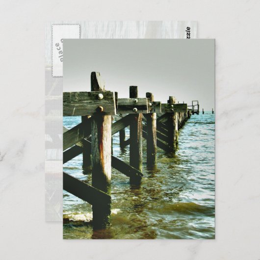 アメリカ合衆国ミシシッピ州ゴルフ海岸の破壊された桟橋のポストカード ポストカード (正面/裏面)