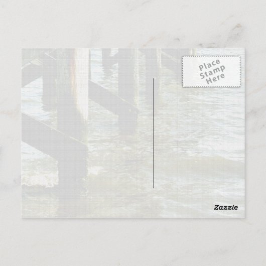 アメリカ合衆国ミシシッピ州ゴルフ海岸の破壊された桟橋のポストカード ポストカード (裏面)