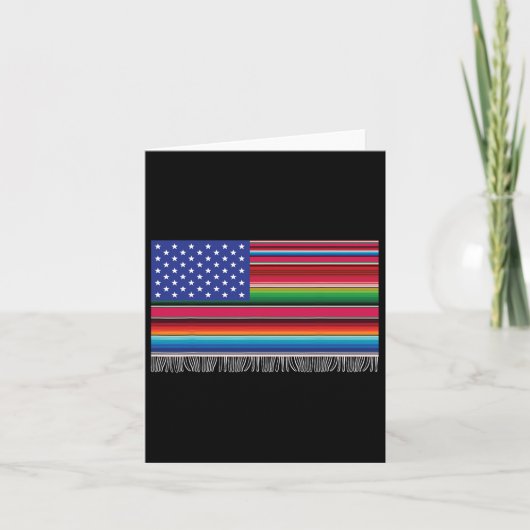 アメリカ合衆国メキシコ国旗Serape Cinco De Mayo カード (正面)