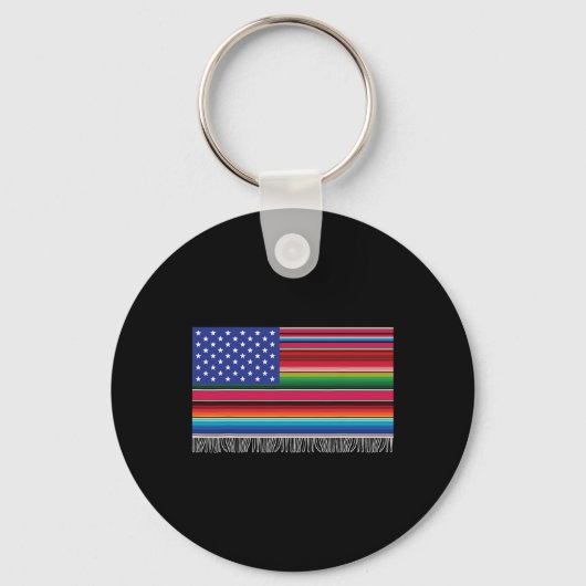 アメリカ合衆国メキシコ国旗Serape Cinco De Mayo キーホルダー (正面)