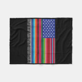 アメリカ合衆国メキシコ国旗Serape Cinco De Mayo フリースブランケット (正面(横))