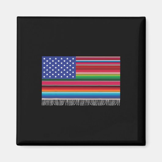 アメリカ合衆国メキシコ国旗Serape Cinco De Mayo マグネット (正面)