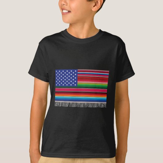 アメリカ合衆国メキシコ国旗Serape Cinco De Mayo Tシャツ (正面)