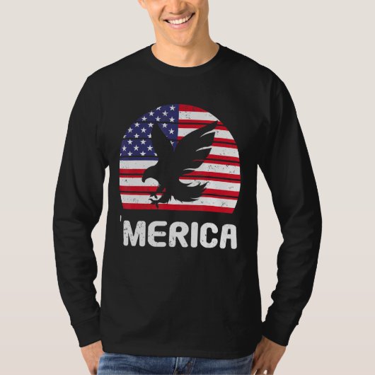 アメリカ合衆国メリカイーグルアメリカ国旗Patriotic Independed Tシャツ (正面)