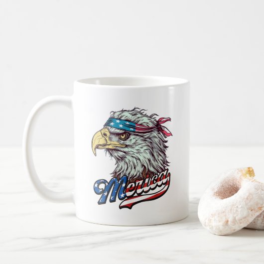 アメリカ合衆国メリカ国旗Bald Eagle Patriotic コーヒーマグカップ (ドーナツ)
