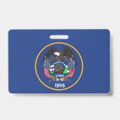 アメリカ合衆国ユタ州の旗が付いた名札 バッジ (裏面)