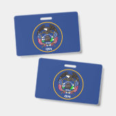 アメリカ合衆国ユタ州の旗が付いた名札 バッジ (正面＆裏面)