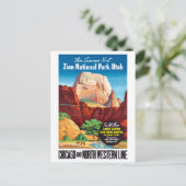 アメリカ合衆国ユタ・ヴィンテージ旅行ポスター復元 ポストカード (スタンド正面)
