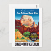 アメリカ合衆国ユタ・ヴィンテージ旅行ポスター復元 ポストカード (正面/裏面)