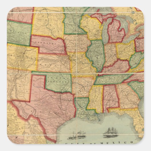アメリカ合衆国ユニオン鉄道の州の地統一された図 スクエアシール (正面)