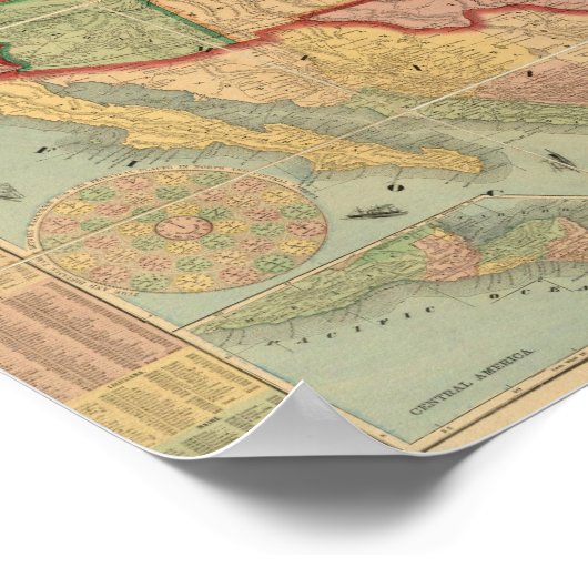 アメリカ合衆国ユニオン鉄道の州の地統一された図 ポスター (角)