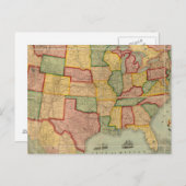 アメリカ合衆国ユニオン鉄道の州の地統一された図 ポストカード (正面/裏面)