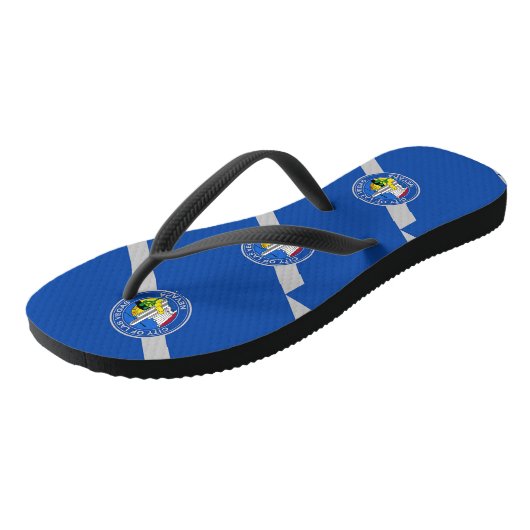 アメリカ合衆国ラスベガス国旗と大人のスリムストラップ ビーチサンダル (アングル)