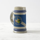 アメリカ合衆国ラスベガス州旗を掲げるマグカップ ビールジョッキ (正面左)