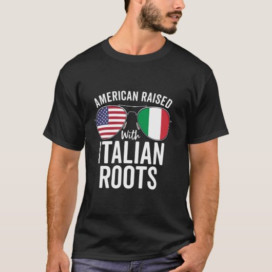 アメリカ合衆国ルーツイタリアンで育ったイタリア国旗 Tシャツ (正面)