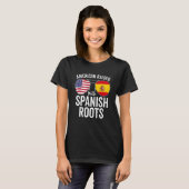 アメリカ合衆国ルーツスペインのアメリカ国旗で育った Tシャツ (正面フル)