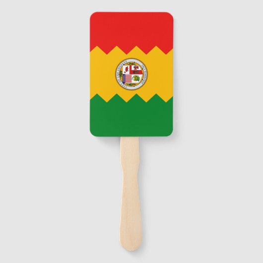 アメリカ合衆国ロサンゼルス国旗を掲げたハンドファンのセット ハンドファン (裏面)